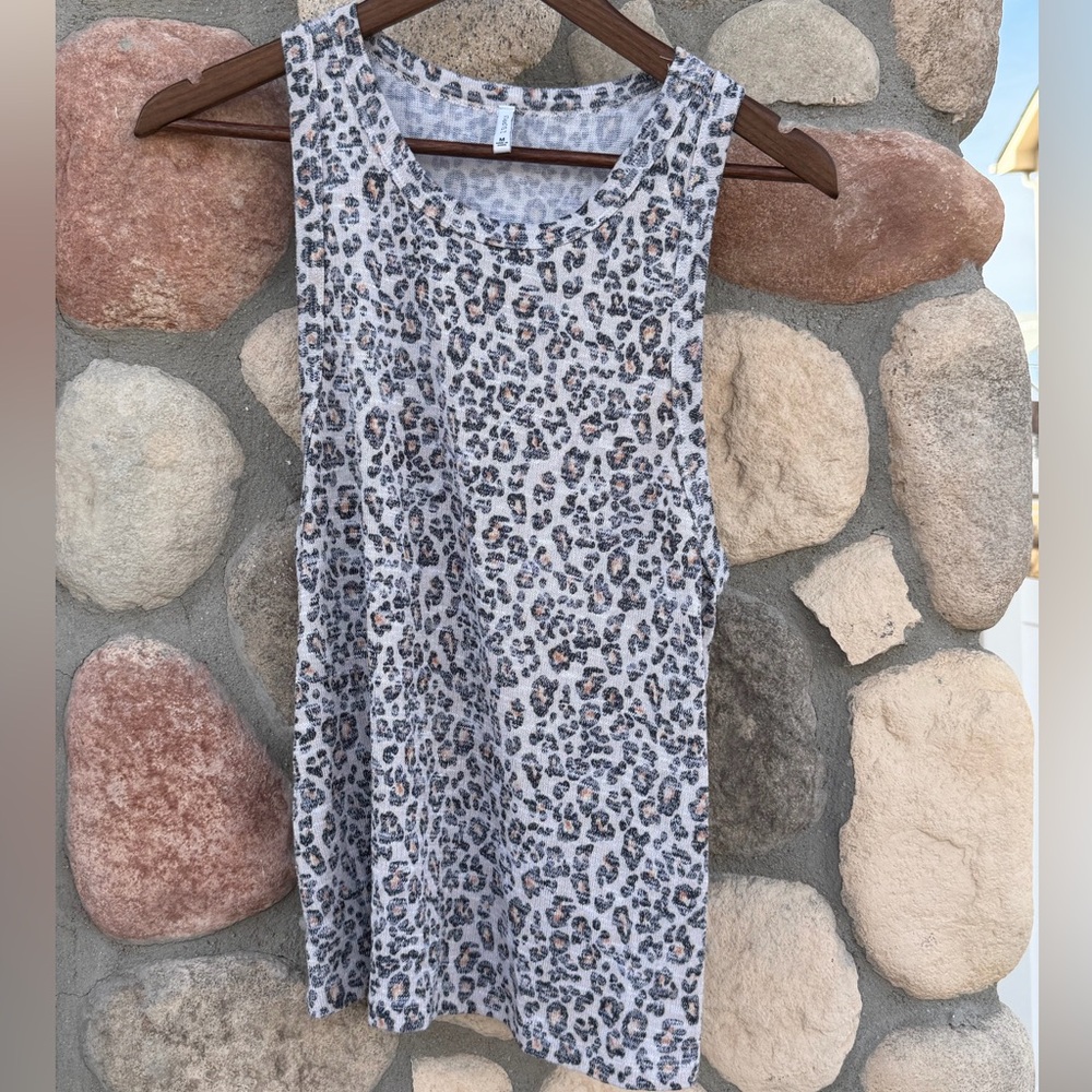 Z Supply Gray Leopard Tank Top